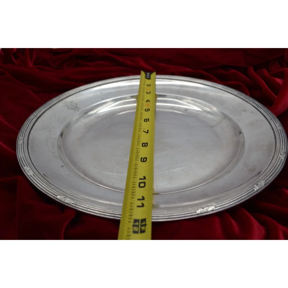 Christofle Rare Silver Plated Monogrammed Charger Plate 12 Inch 2330427 French